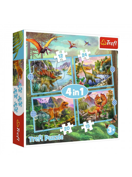 Puzzle and mosaic TREFL TR4N1-CMB 34609 UNIQUE DINOSAURS 