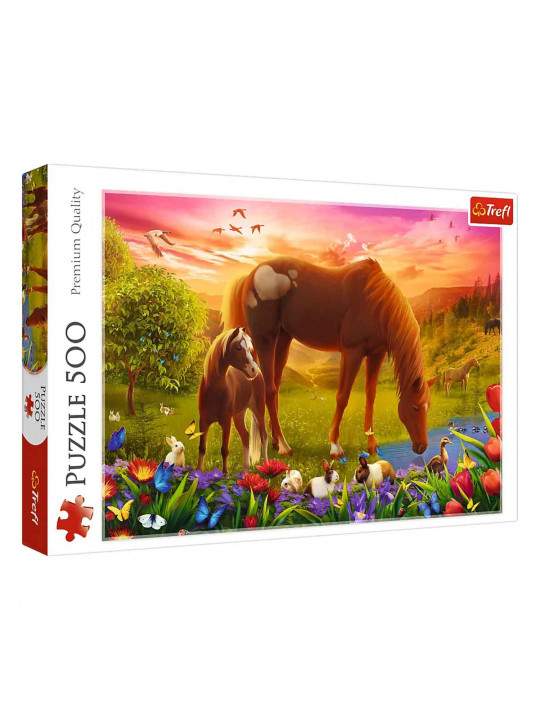 Puzzle and mosaic TREFL TR500-ANM 37451 HORSES IN THE MEADOW 