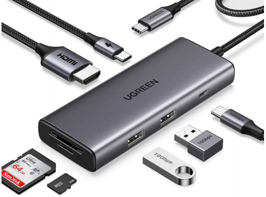 Usb-узел UGREEN Revodok Pro 107 7-in1 USB-C (GR) (15531)