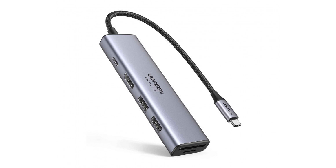 Usb-узел UGREEN 6-in-1 USB-C (4K@60Hz) (GR) (60384)