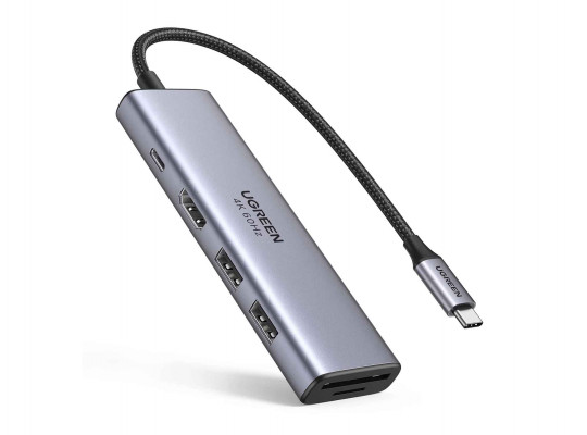 Usb-հանգույց UGREEN 6-in-1 USB-C (4K@60Hz) (GR) (60384)