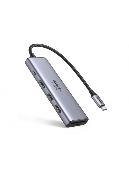 Usb-узел UGREEN 6-in-1 USB-C (4K@60Hz) (GR) (60384)