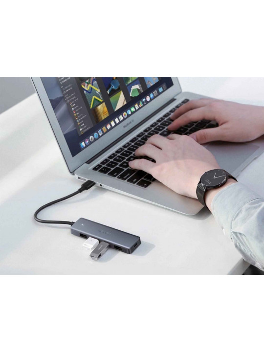 Usb-hub UGREEN 4xUSB-A USB3.0 Type-C (BK) (70336)