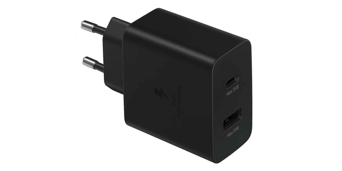 Power adapter SAMSUNG 35W PD DUO TYPE-C WITHOUT CABLE EP-TA220NBEGRU (BK) 