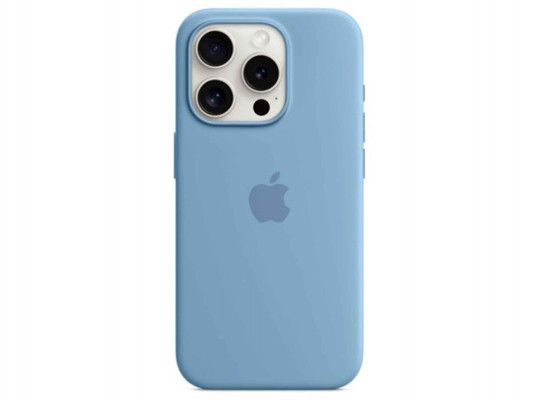 Cover for smartphone APPLE iPhone 15 Pro Silicone Case With MagSafe (Winter Blue) (MT1L3ZM/A)