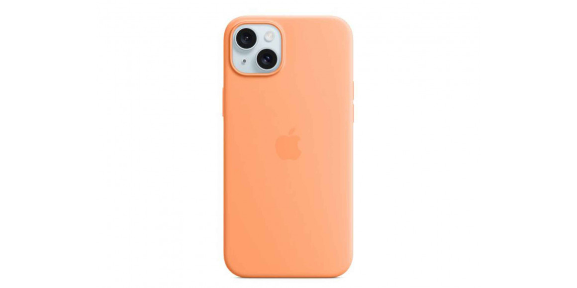 Cover for smartphone APPLE iPhone 15 Plus Silicone Case with MagSafe (Orange Sorbet) (MT173ZM/A)