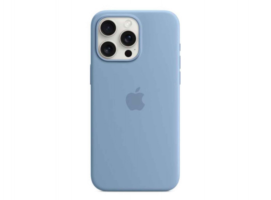 Cover for smartphone APPLE iPhone 15 Pro Max Silicone Case with MagSafe (Winter Blue) (MT1Y3ZM/A)