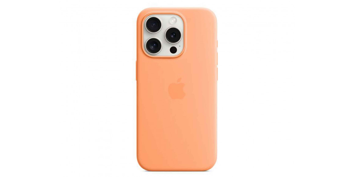 Cover for smartphone APPLE iPhone 15 Pro Silicone Case With MagSafe (Orange Sorbet) (MT1H3ZM/A)