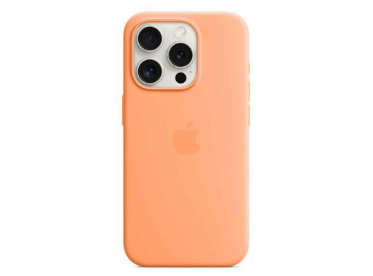 Cover for smartphone APPLE iPhone 15 Pro Silicone Case With MagSafe (Orange Sorbet) (MT1H3ZM/A)