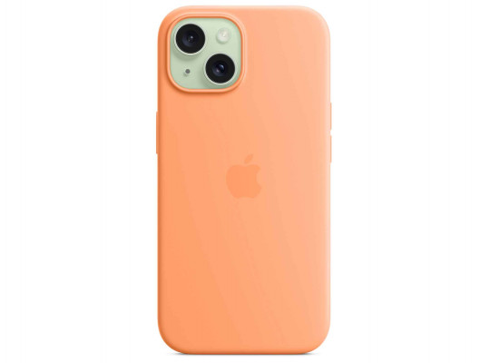 Cover for smartphone APPLE iPhone 15 Silicone Case With MagSafe (Orange Sorbet) (MT0W3ZM/A)