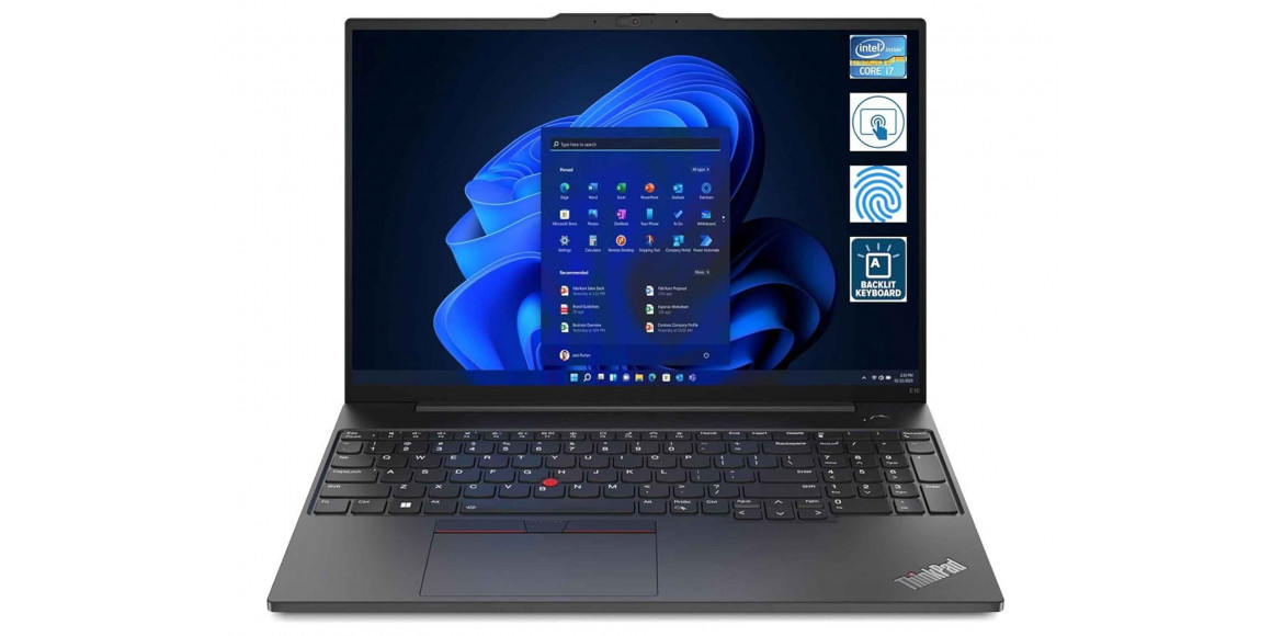 Նոթբուք LENOVO ThinkPad E16 Gen1 (i5-1335U) 16 8GB 512GB MX550-2GB (Black)+BAG (21JN001QGP) 