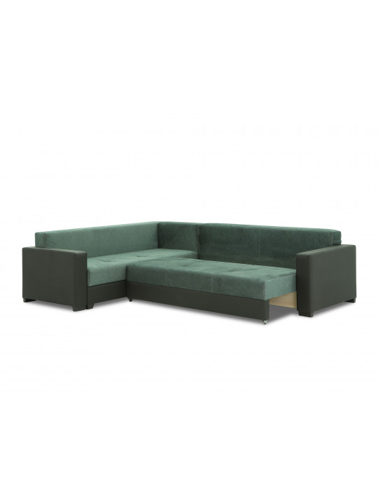 Sofa HOBEL CORNER ERICA BLACK 4503/GREEN MOCASSI 5515 L(6) 