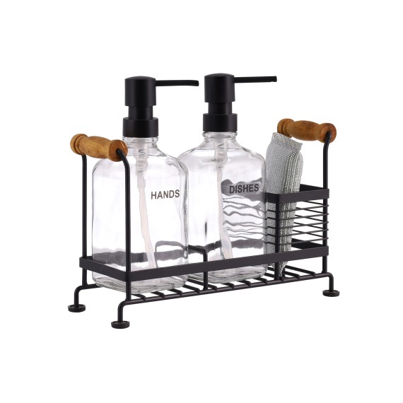 Диспенсер для жидкого мыла LIMON 208610 DISPENSER SET 2PC BLACK STAND (906677) 