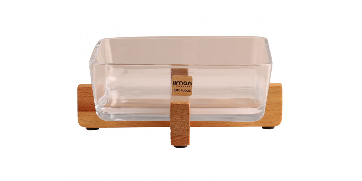 Тара LIMON 216359 GLASSES SERVING PLATE ON WOOD STAND (908145) 