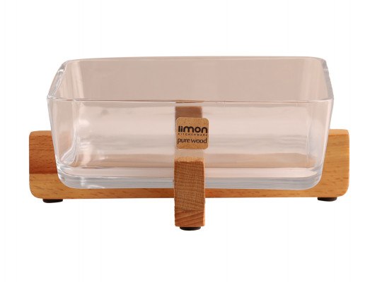 Тара LIMON 216359 GLASSES SERVING PLATE ON WOOD STAND (908145) 