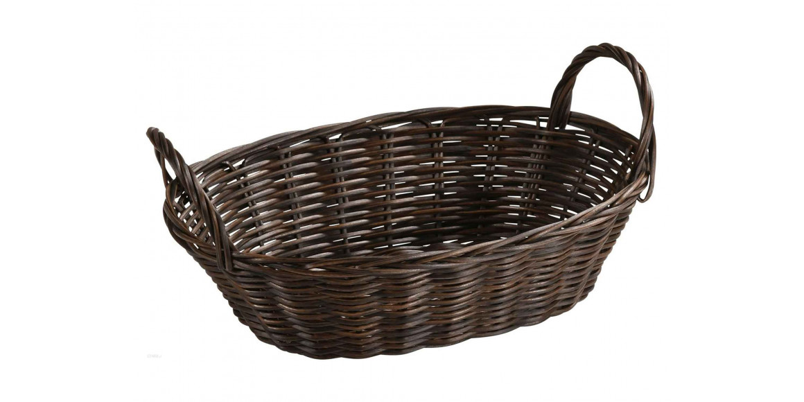 Bread basket KESPER 17646 WEAVED PLASTIC BROWN W/HANDLE 