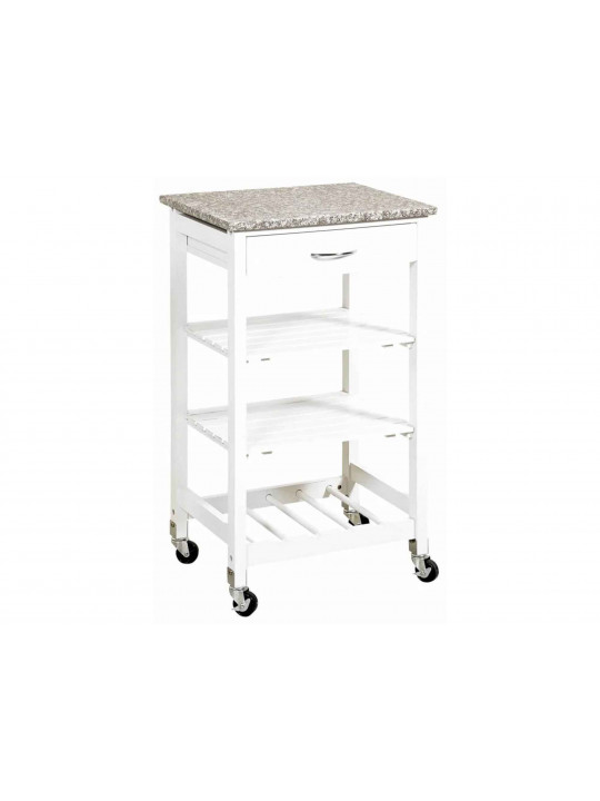 Kitchen cart KESPER 25806 WHITE/GRANITE TROLLEY 