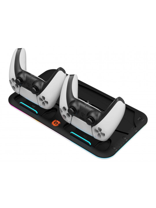 Cooling pad CANYON CS-PS5 PS and joysticks charger stand (Black) (CND-CSPS5B)