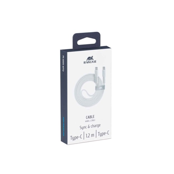 Մալուխ RIVACASE PS6005 WT12 Type-C to Type-C 1.2m (WH) 