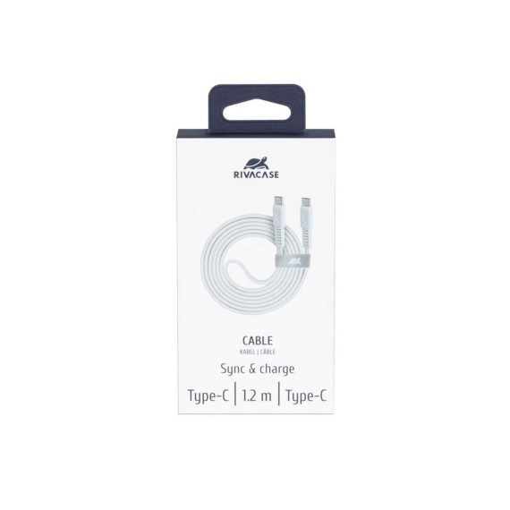 Մալուխ RIVACASE PS6005 WT12 Type-C to Type-C 1.2m (WH) 
