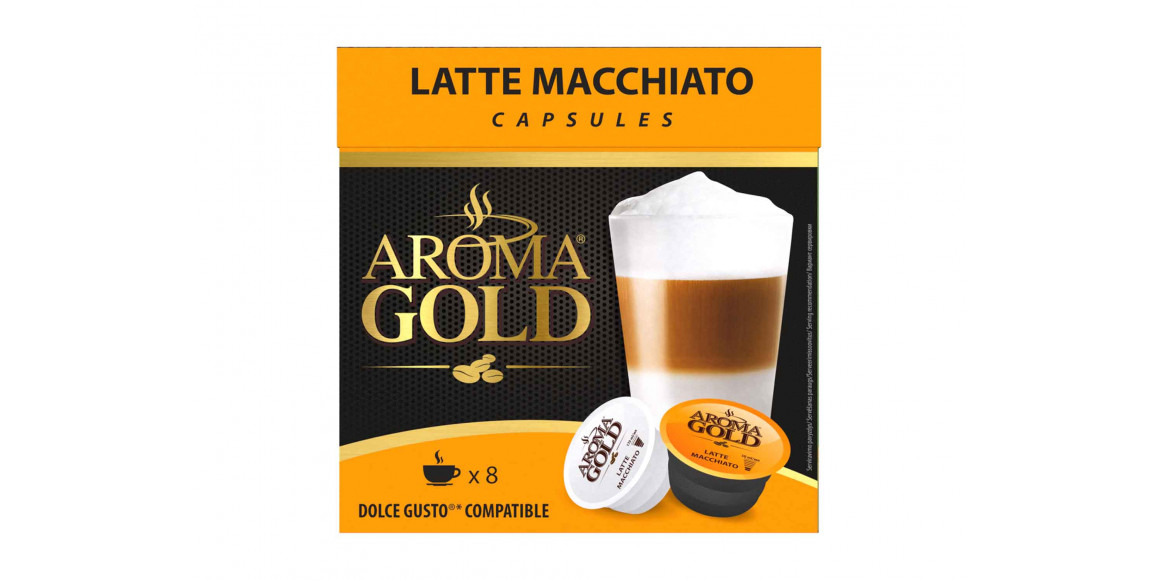 Coffee capsules AROMA GOLD LATTE MACIATO (16PSC)