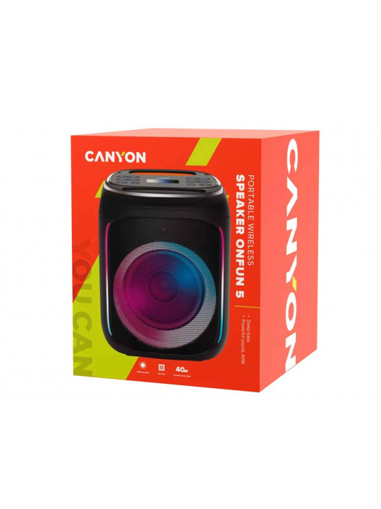 Bluetooth speaker CANYON OnFun 5 RGB (Black) (CNE-PBSP5)