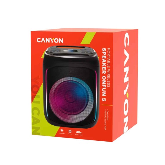 Bluetooth բարձրախոս CANYON OnFun 5 RGB (Black) (CNE-PBSP5)