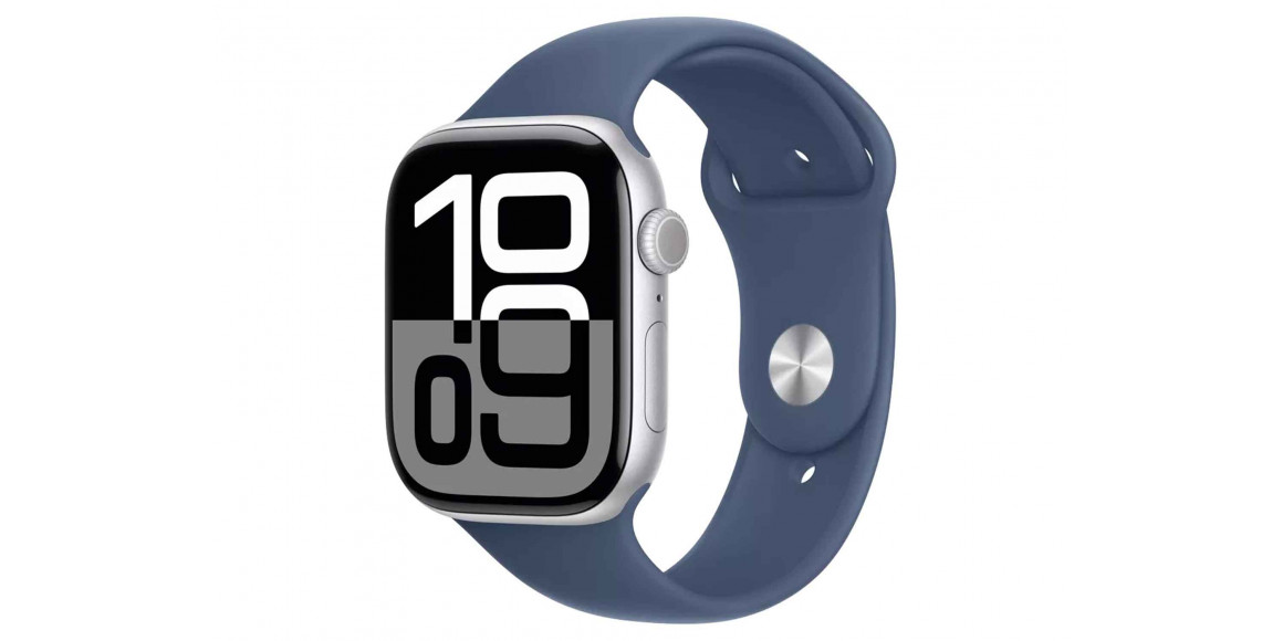 Smart watch APPLE WATCH SERIES 10 46MM SILVER ALUMINIUM DENIM SPORT BAND (A2999) (MWWM3QI/A)