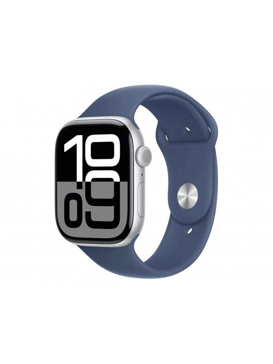 Սմարթ ժամացույց APPLE WATCH SERIES 10 46MM SILVER ALUMINIUM DENIM SPORT BAND (A2999) (MWWM3QI/A)