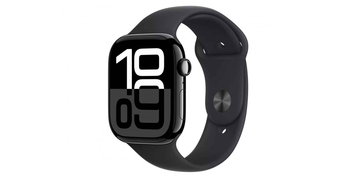 Smart watch APPLE WATCH SERIES 10 46MM JET BLACK ALUMINIUM BLACK SPORT BAND (A2999) (MWWQ3QI/A)