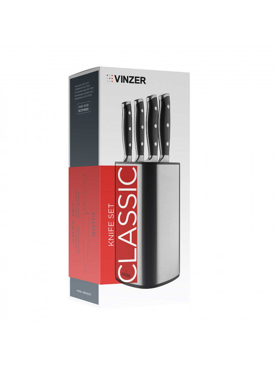 Knives and accessories VINZER 50114 CLASSIC SET 5PC W/STEEL STAND 