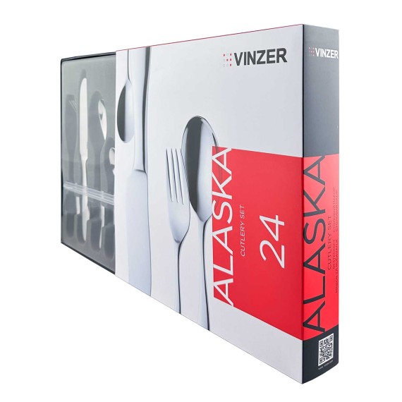 Սեղանի դանակ-պատառաքաղ VINZER 50106 ALSKA 24PC SET 