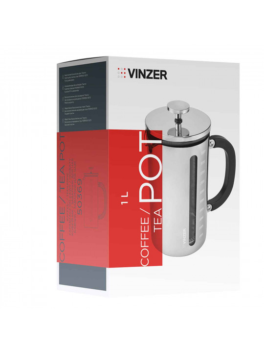 Թեյնիկներ/թեյի թրմիչներ VINZER 50369 S. STEEL TEA POT 1L 