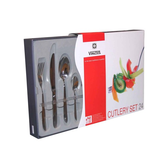 Սեղանի դանակ-պատառաքաղ VINZER 50101 NOCLUME 24PC SET 