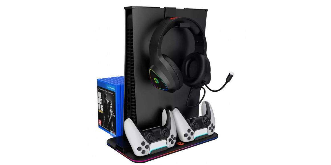 Cooling pad CANYON CS-PS5 PS and joysticks charger stand (Black) (CND-CSPS5B)