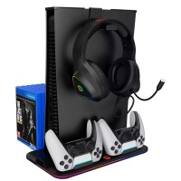 Cooling pad CANYON CS-PS5 PS and joysticks charger stand (Black) (CND-CSPS5B)