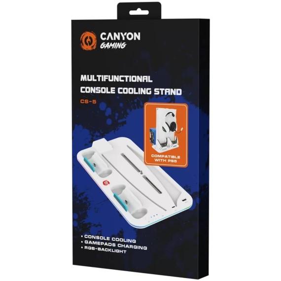 Охлаждающие подставки CANYON CS-PS5 PS and joysticks charger stand (White) (CND-CSPS5W)