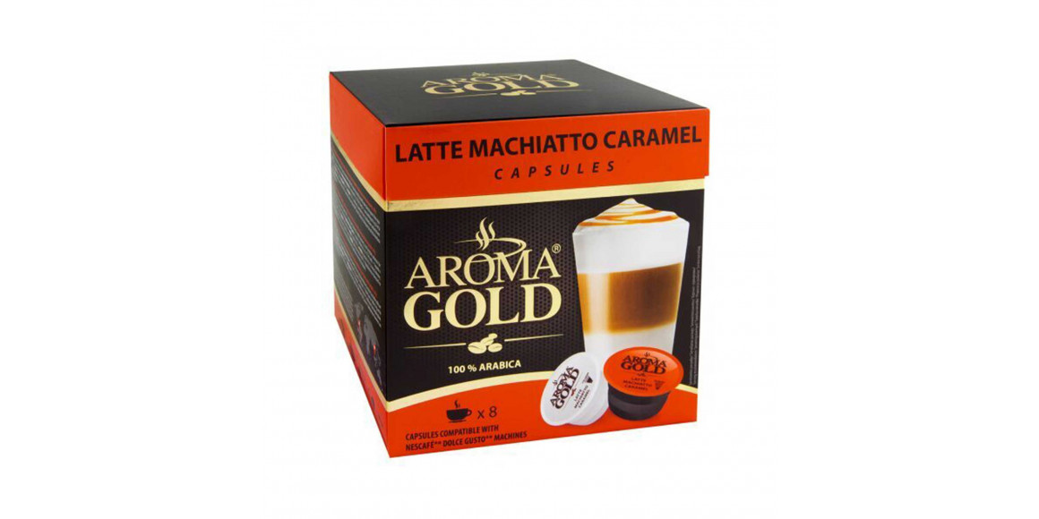 Кофе капсулы AROMA GOLD LATTE MACIATO CARAMEL (16PSC)