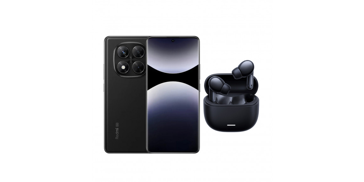 Սմարթ հեռախոս XIAOMI REDMI NOTE 14 Pro 4G 8GB 256GB (Midnight Black)+Redmi Buds 6 Lite (24116RACCG)