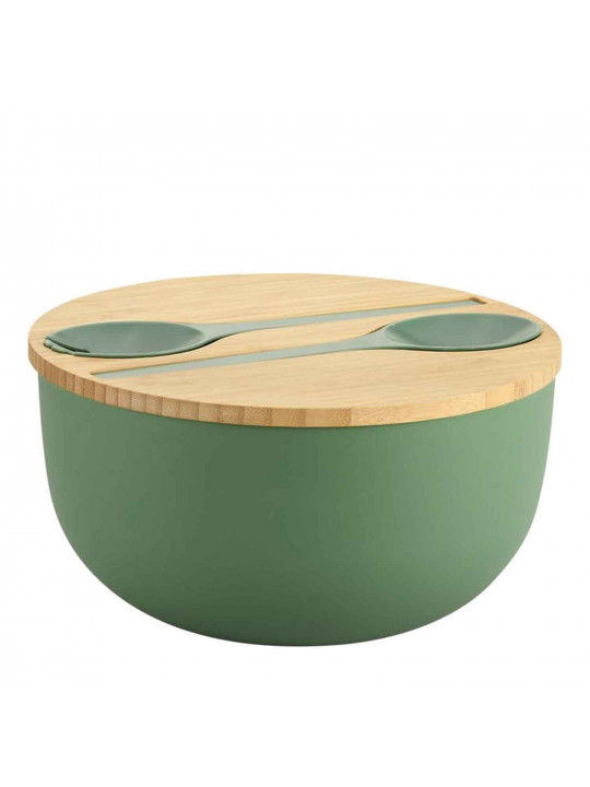 Bowl KESPER 58471 SALAD W/CUTLERY GREEN 24CM 