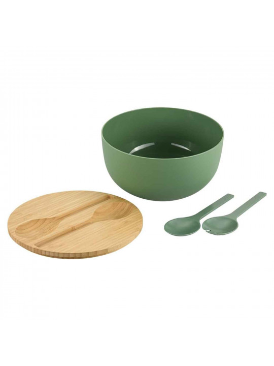 Bowl KESPER 58471 SALAD W/CUTLERY GREEN 24CM 