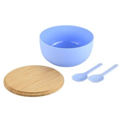 Bowl KESPER 58472 SALAD W/CUTLERY BLUE 24CM 