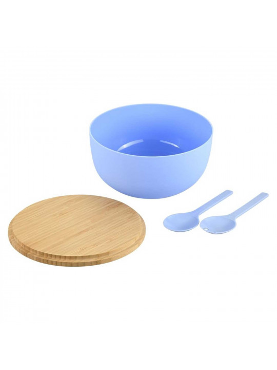 Bowl KESPER 58472 SALAD W/CUTLERY BLUE 24CM 