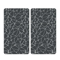 Chopping board KESPER 37535 SET 2PC GLASS MOSAIK GREY 