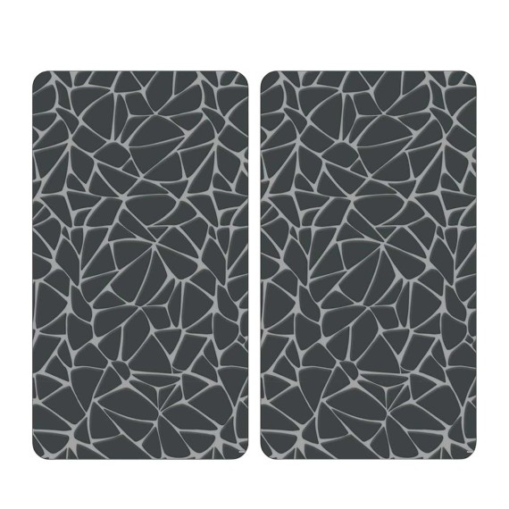 Chopping board KESPER 37535 SET 2PC GLASS MOSAIK GREY 