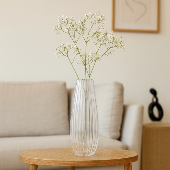Vase KOOPMAN VASE CLEAR GLASS 200XH500MM (044424) (332000150)