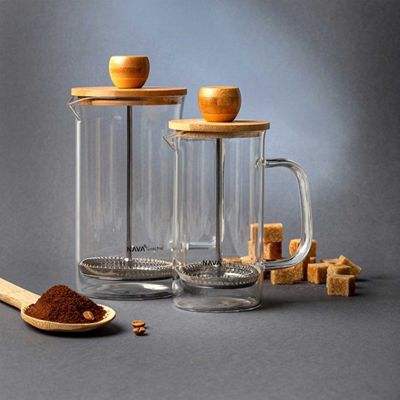 Чайники/заварники NAVA 10-225-010 GLASS 350ML BAMBOO LID 