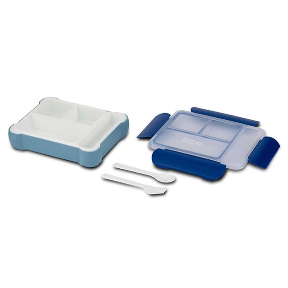 Пищевые контайнеры NAVA 10-262-021 PLASTIC RECN.BENTO WE CARE BLUE 800ML 