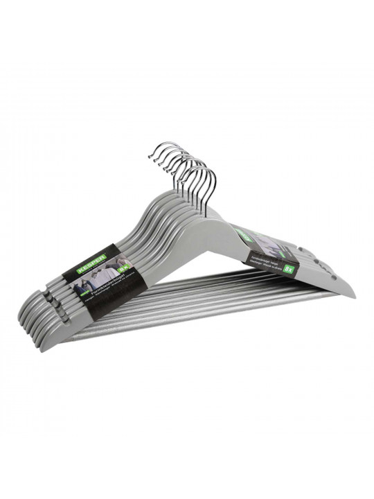 Հագուստի կախիչ KESPER 67165 LOTUS WOOD SET 8PC GREY 