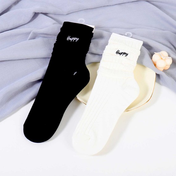 Socks XIMI 6941963910422 HAPPY EMBROIDERED SLOUCH SOCKS FOR WOMEN 1 PAIR (910422)